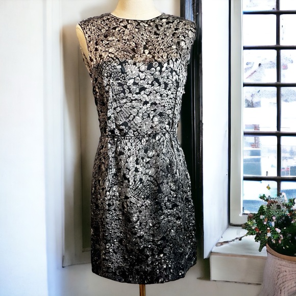 Lanvin Silk Blend Diamond Print Dress - Picture 1 of 16